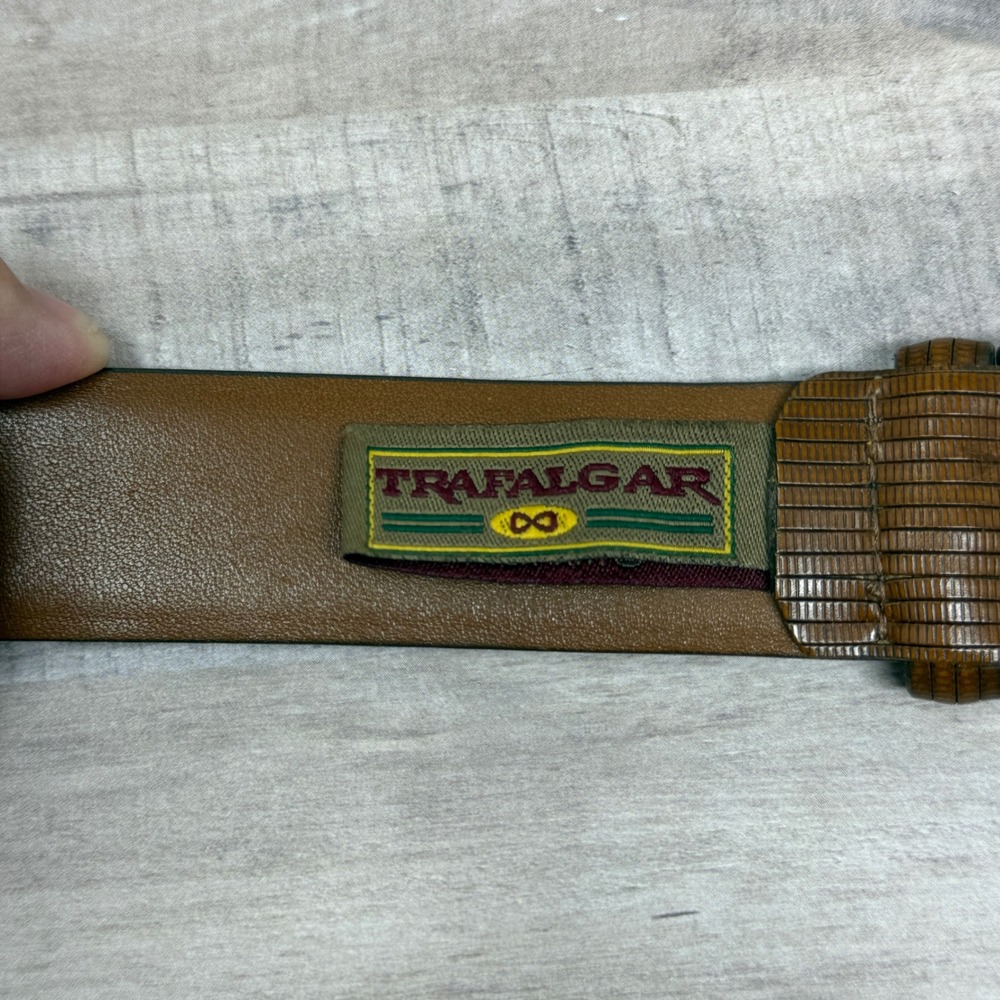 Trafalgar Molina Men Belt Lizard Embossed Italy Old Money Preppy Formal Textured - Picture 4 of 8